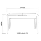 Likya Açılır Yemek Masası Beyaz